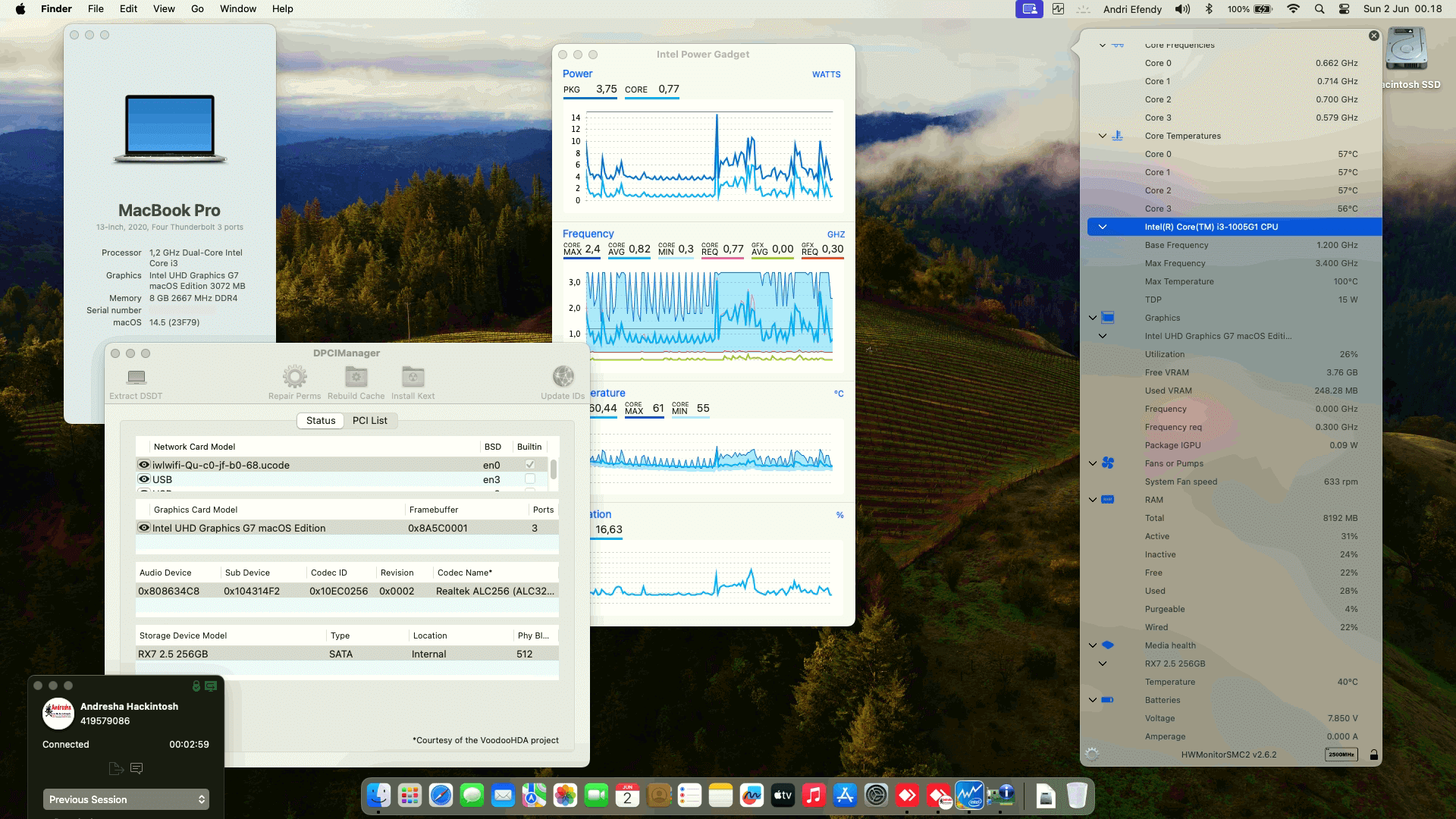 Success Hackintosh macOS Sonoma 14.5 Build 23F79 in Asus VivoBook A416JPO-VIPS351
